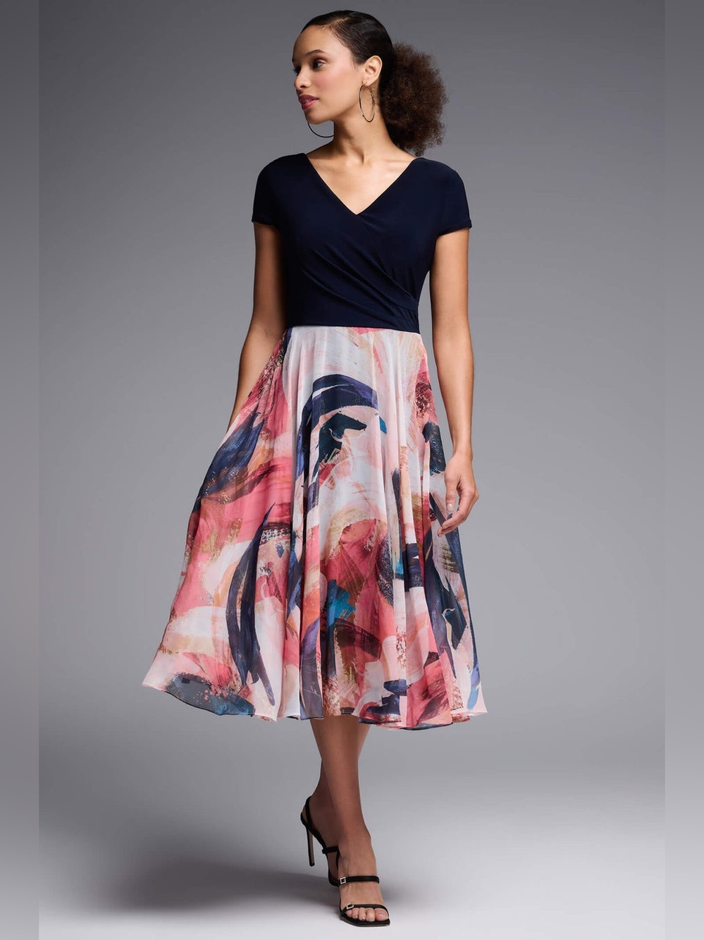 Joseph Ribkoff Abstract Print Midi Skirt in Multi-Color - Picture 3 of 7